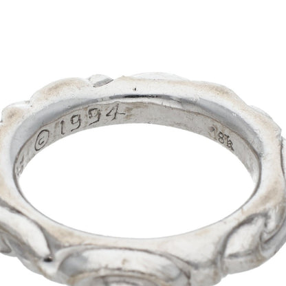 Chrome Hearts SCRL BAND 18K White Gold Ring Size US 7