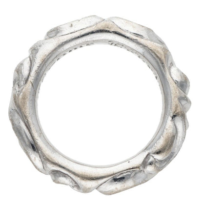 Chrome Hearts SCRL BAND 18K White Gold Ring Size US 7