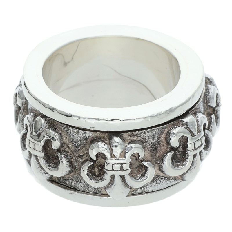 Chrome Hearts RING SPINNER BS FLUER Silver Size US 9.5