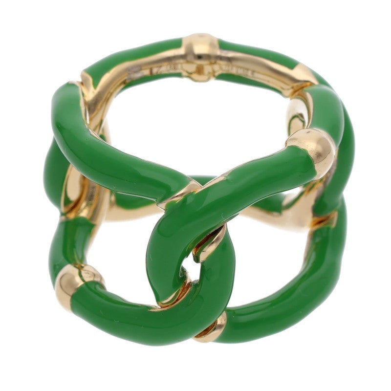 Bottega Veneta Green Gold 925 Chain Ring (Silver 17.88g)