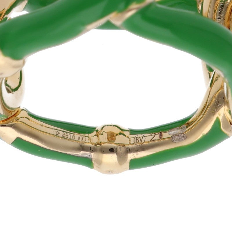 Bottega Veneta Green Gold 925 Chain Ring (Silver 17.88g)