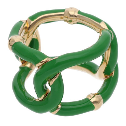 Bottega Veneta Green Gold 925 Chain Ring (Silver 17.88g)