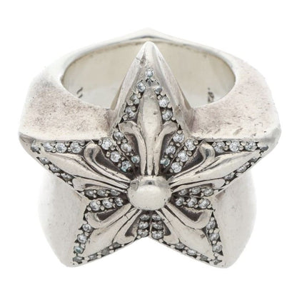 Chrome Hearts STR LRG P D Pave Diamond Ring Size US 8
