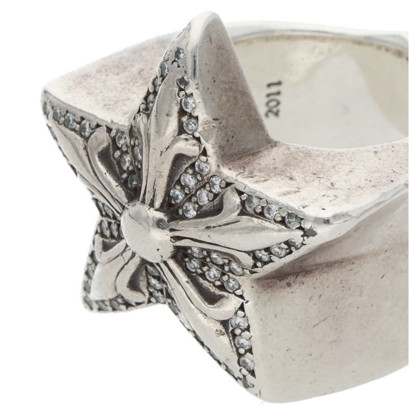 Chrome Hearts STR LRG P D Pave Diamond Ring Size US 8