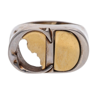 DIOR CD ICON Logo Ring Silver Gold Size ONE SIZE