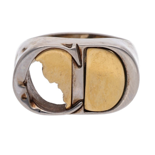 DIOR CD ICON Logo Ring Silver Gold Size ONE SIZE