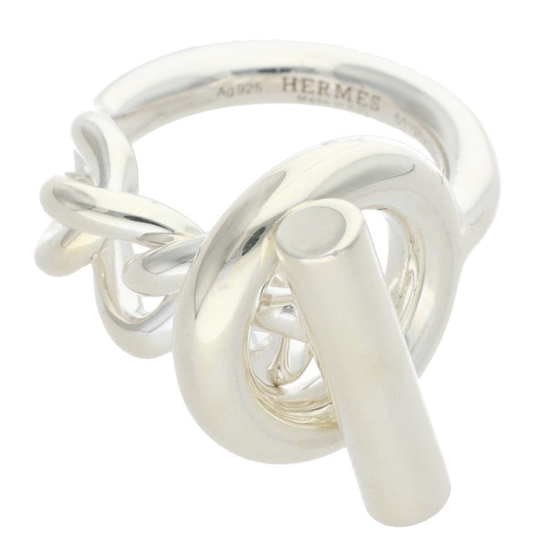HERMES Croisette Sterling Silver Ring Size ONE SIZE