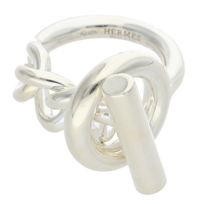 HERMES Croisette Sterling Silver Ring Size ONE SIZE