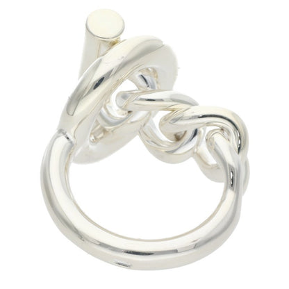HERMES Croisette Sterling Silver Ring Size ONE SIZE