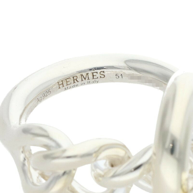 HERMES Croisette Sterling Silver Ring Size ONE SIZE