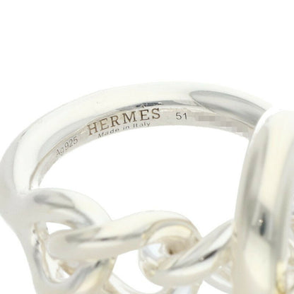 HERMES Croisette Sterling Silver Ring Size ONE SIZE
