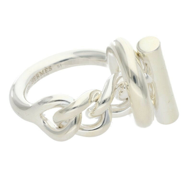HERMES Croisette Sterling Silver Ring Size ONE SIZE
