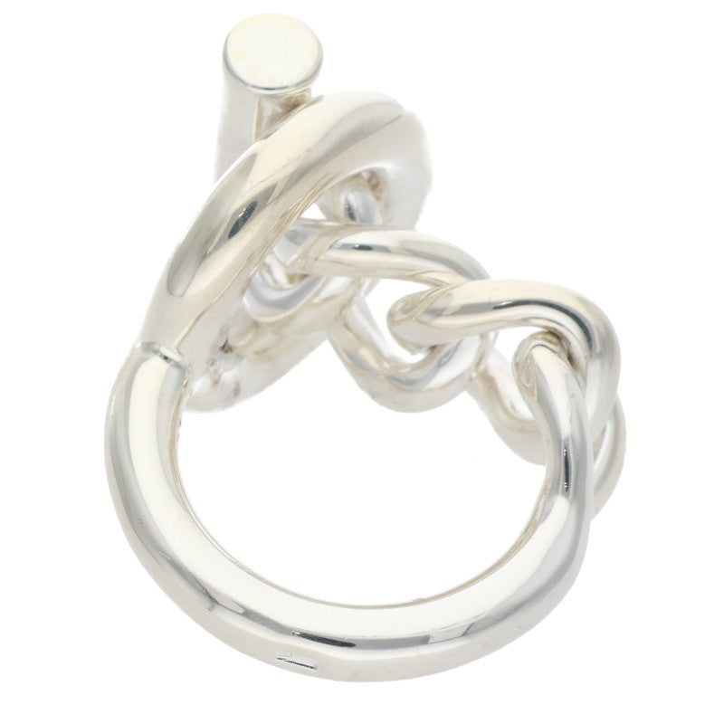 HERMES Croisette Sterling Silver Ring Size ONE SIZE