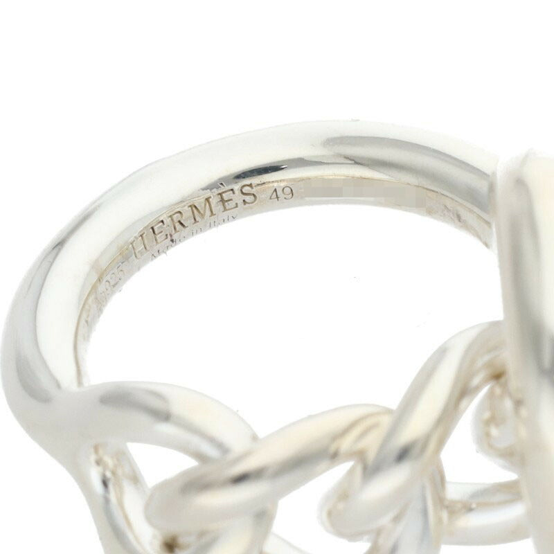HERMES Croisette Sterling Silver Ring Size ONE SIZE