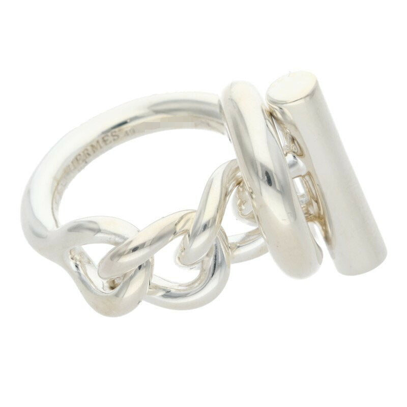 HERMES Croisette Sterling Silver Ring Size ONE SIZE