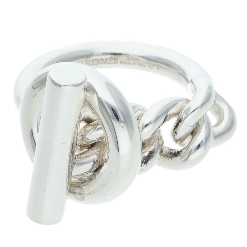 HERMES Croisette Sterling Silver Ring Size ONE SIZE