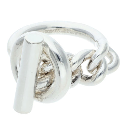 HERMES Croisette Sterling Silver Ring Size ONE SIZE