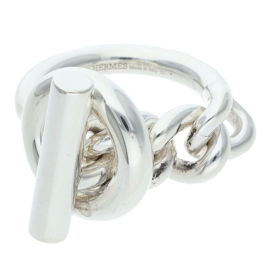 HERMES Croisette Sterling Silver Ring Size ONE SIZE