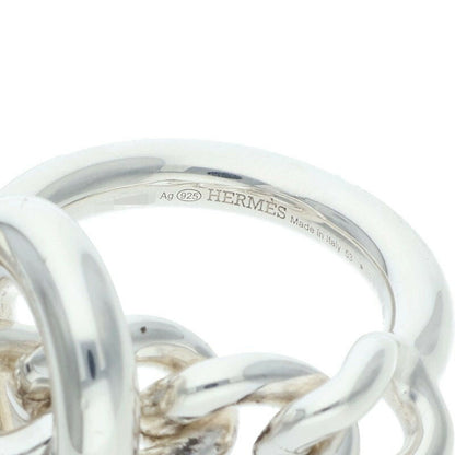 HERMES Croisette Sterling Silver Ring Size ONE SIZE