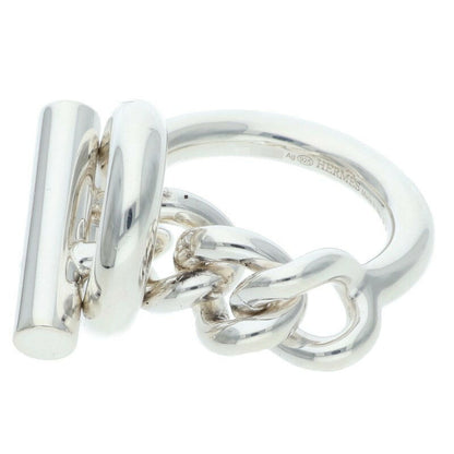 HERMES Croisette Sterling Silver Ring Size ONE SIZE