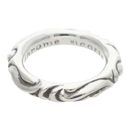 Chrome Hearts SCRL BAND Sterling Silver Ring (Silver 9.13g)