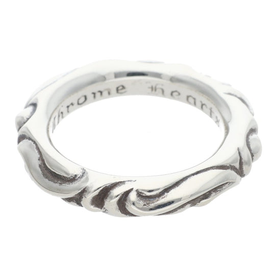 Chrome Hearts SCRL BAND Sterling Silver Ring (Silver 9.13g)