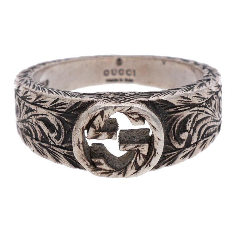 GUCCI Interlocking G Sterling Silver Ring Size ONE SIZE