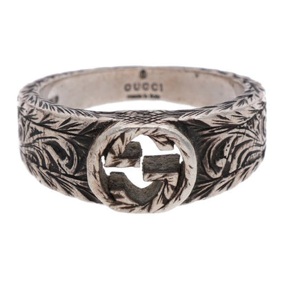 GUCCI Interlocking G Sterling Silver Ring Size ONE SIZE