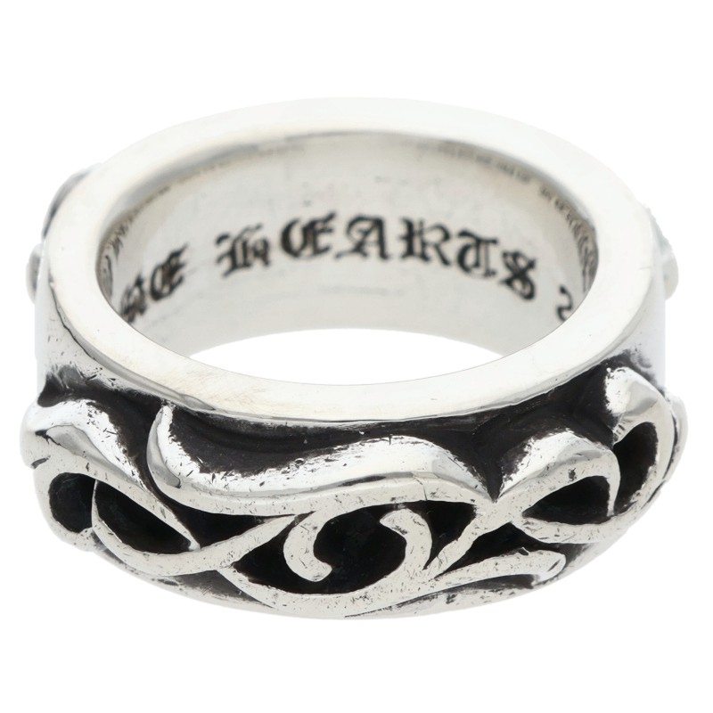 Chrome Hearts DBL NARROW VINE BAND Silver Ring Size US 4.5