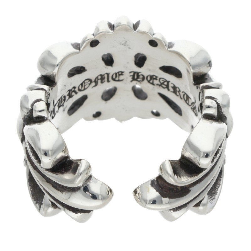 Chrome Hearts DBL FLRL CRS Silver Ring Size ONE SIZE