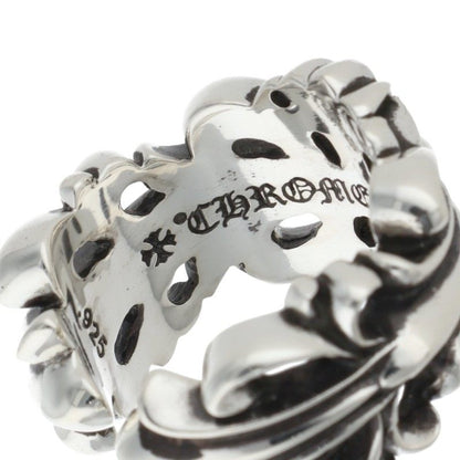 Chrome Hearts DBL FLRL CRS Silver Ring Size ONE SIZE