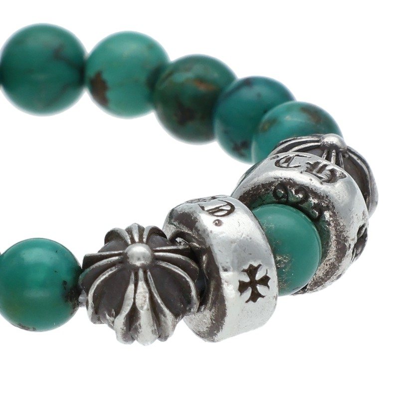 Chrome Hearts BEAD RING Turquoise Silver Ring Size ONE SIZE