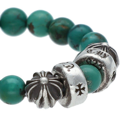 Chrome Hearts BEAD RING Turquoise Silver Ring Size ONE SIZE