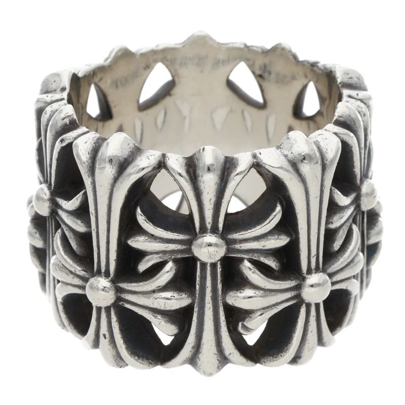 Chrome Hearts CEMETERY Cross 925 Silver Ring Size ONE SIZE