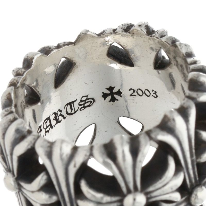 Chrome Hearts CEMETERY Cross 925 Silver Ring Size ONE SIZE