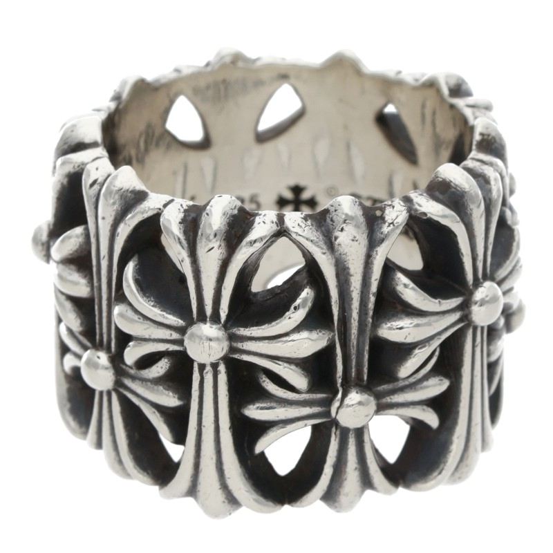 Chrome Hearts CEMETERY Cross 925 Silver Ring Size ONE SIZE