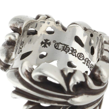 Chrome Hearts DBL FLRL CRS Silver Ring Size ONE SIZE