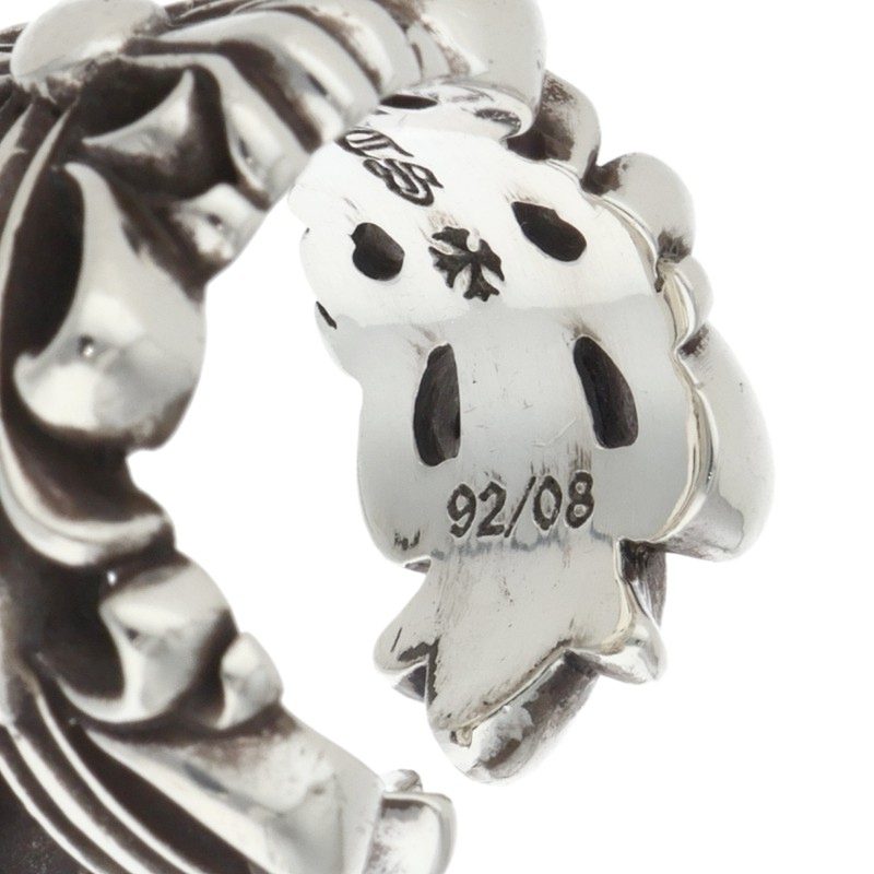 Chrome Hearts DBL FLRL CRS Silver Ring Size ONE SIZE