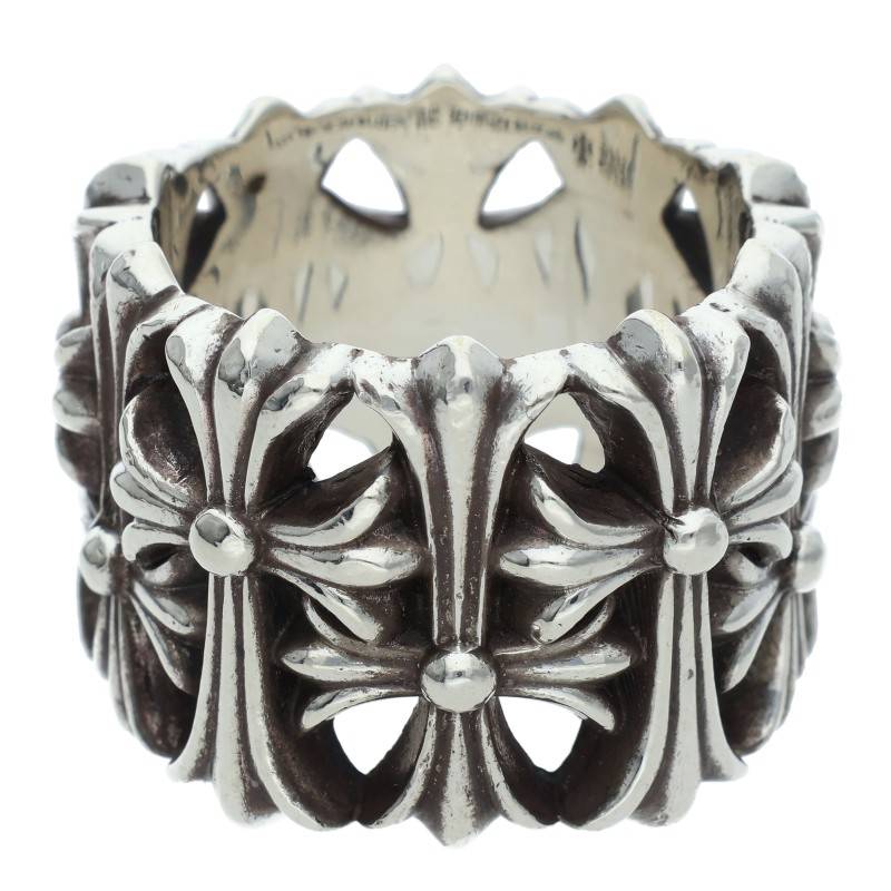 Chrome Hearts CEMETERY Cross 925 Silver Ring Size ONE SIZE