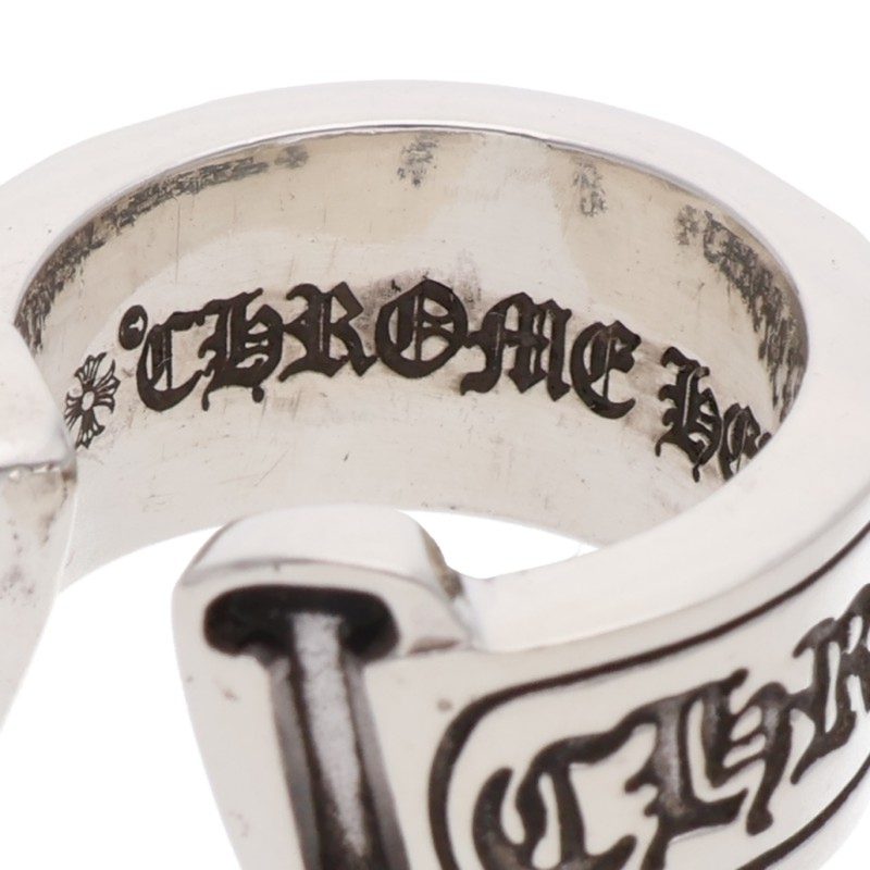Chrome Hearts LG SCROLL LABEL 925 Silver Ring Size ONE SIZE