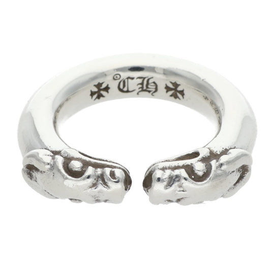 Chrome Hearts DOUBLE DOG RING 925 Silver Ring Size ONE SIZE
