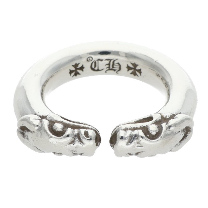 Chrome Hearts DOUBLE DOG RING 925 Silver Ring Size US 4.5