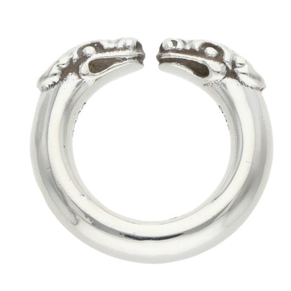 Chrome Hearts DOUBLE DOG RING 925 Silver Ring Size US 4.5