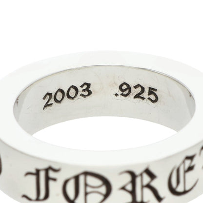 Chrome Hearts 6mm Spacer Forever Silver Ring Size US 5