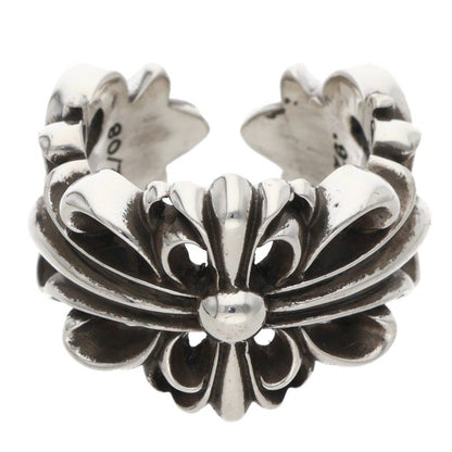 Chrome Hearts DBL FLRL CRS Silver Ring Size ONE SIZE