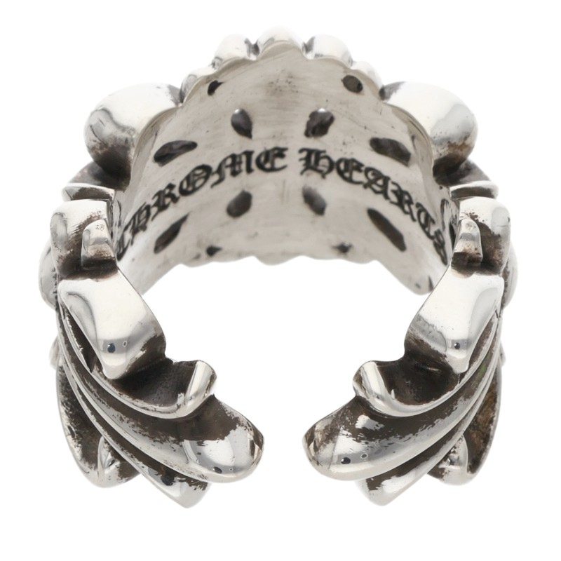 Chrome Hearts DBL FLRL CRS Silver Ring Size ONE SIZE