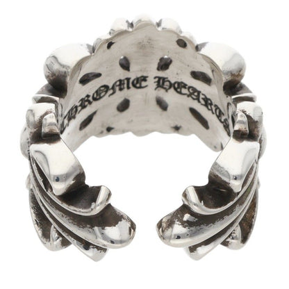 Chrome Hearts DBL FLRL CRS Silver Ring Size ONE SIZE