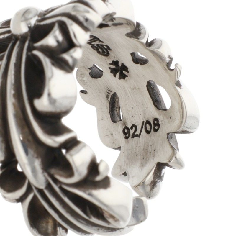 Chrome Hearts DBL FLRL CRS Silver Ring Size ONE SIZE