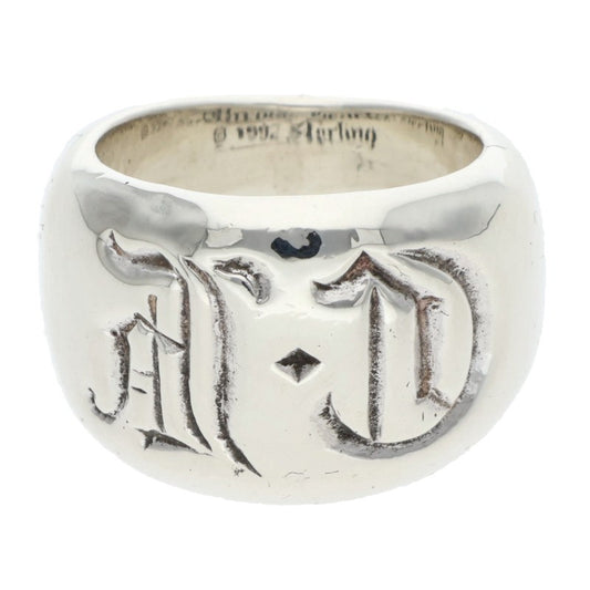 Chrome Hearts SEAL STAMP Ring Silver Size 8.5 (Silver 15.08g)