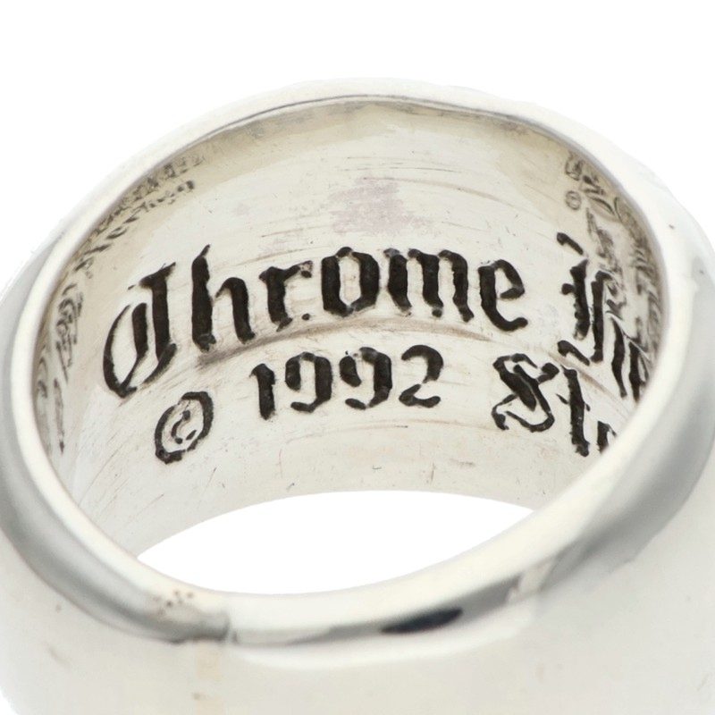 Chrome Hearts SEAL STAMP Ring Silver Size 8.5 (Silver 15.08g)